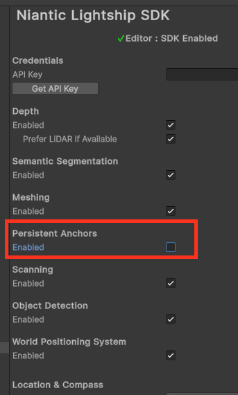 The Simulated Environment Scene appearing in the Hierarchy