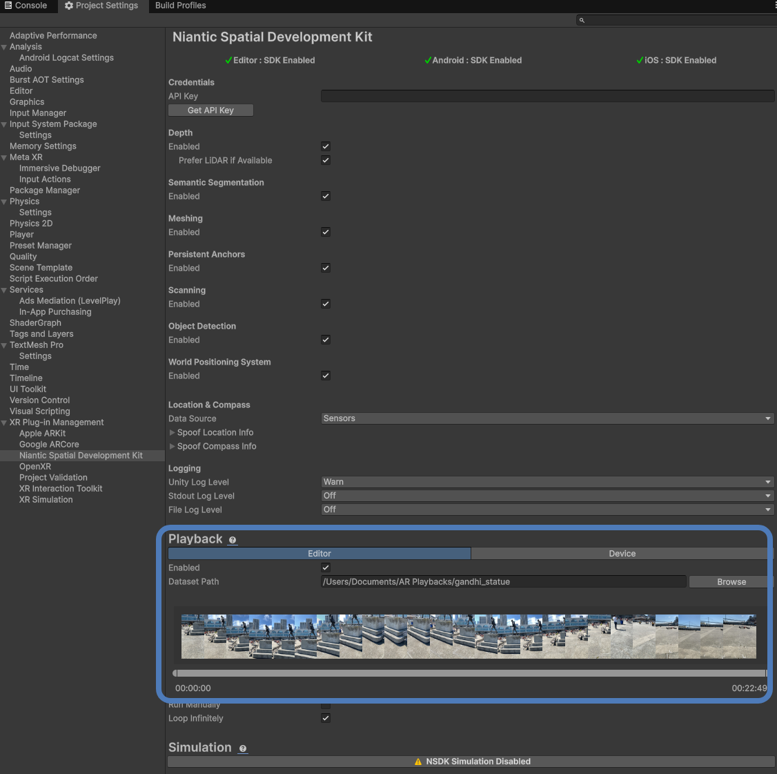 Lightship SDK Settings