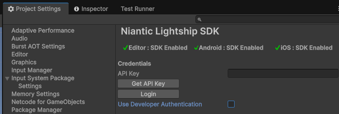 Lightship SDK Settings